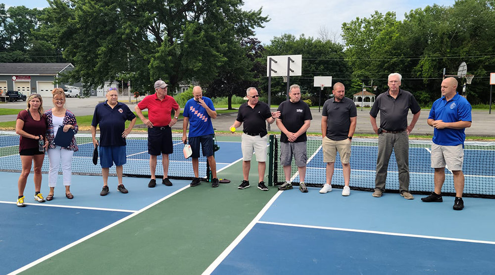 July 2021: Village officials dedicate Montgomery’s pickleball courts.
